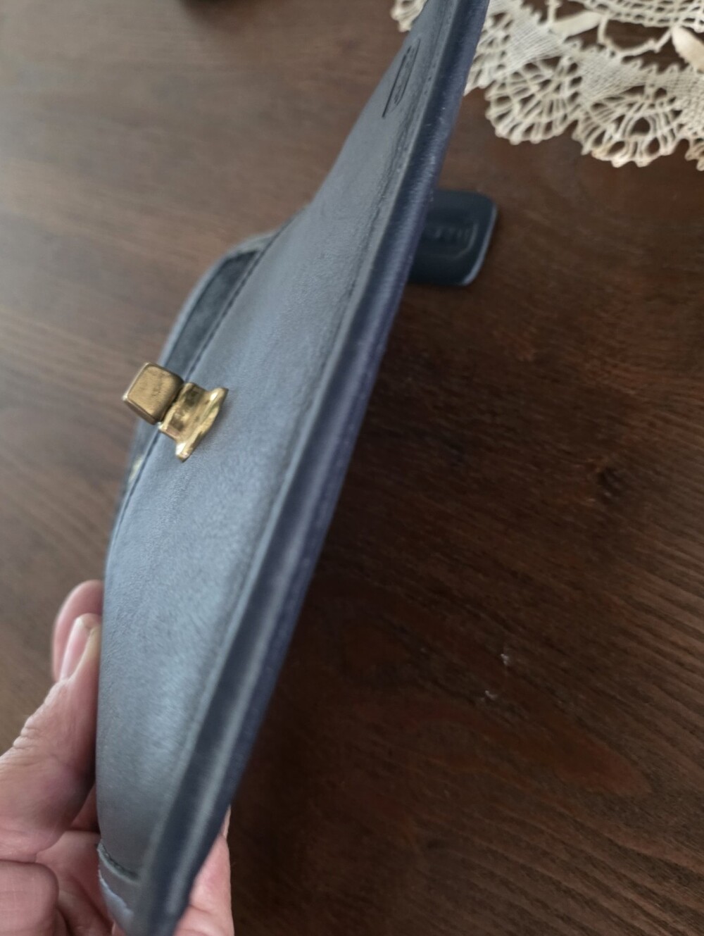 Vintage Coach Blue Leather Turnlock Wallet, EUC - Picture 2 of 12